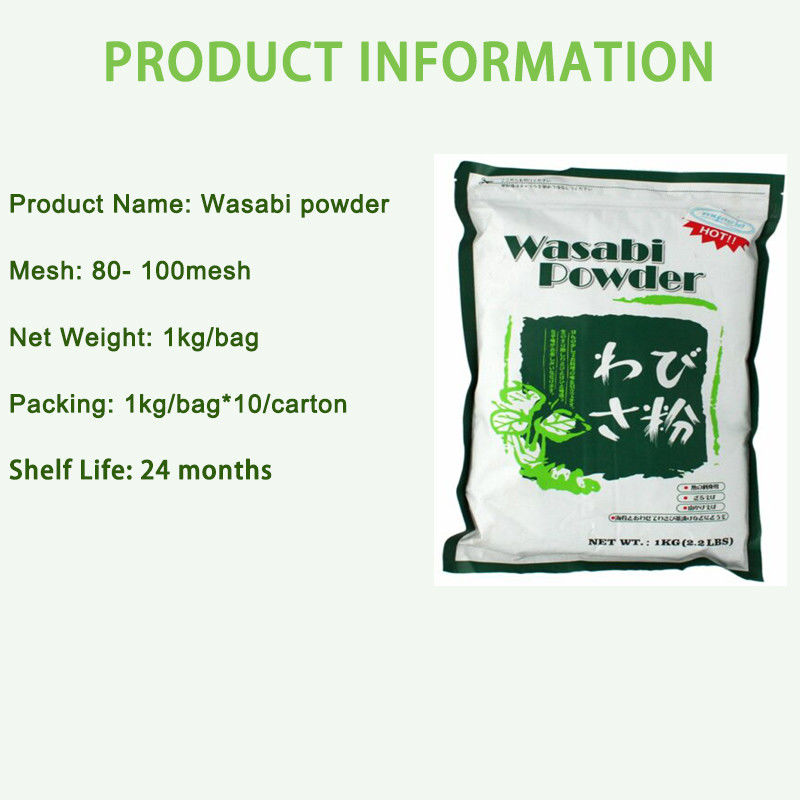 Fabbrica OEM Wasabi secco condimenti in polvere Wasabi piccante in polvere 1 kg per sacchetto per ristorante sushi