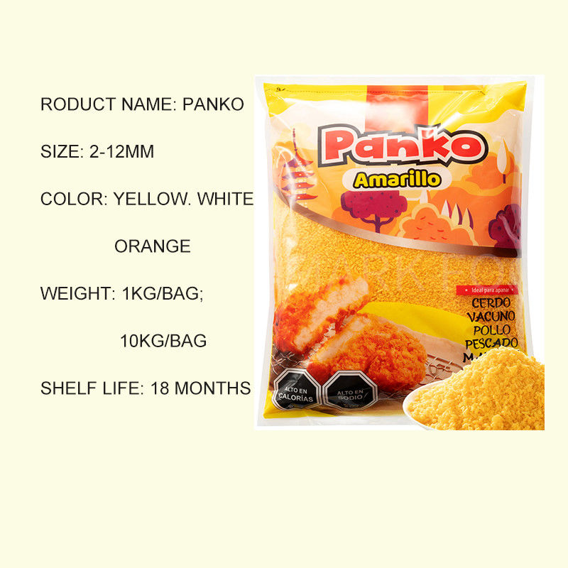 Creme di pane di diversi colori Panko Creme croccanti Giallo Bianco e Arancione Per il cibo fritto