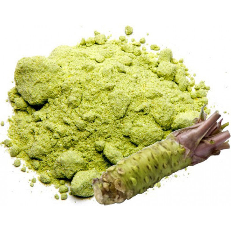 Polvere di Wasabi in stile giapponese, colore verde vivace, perfetta per salse, condimenti e marinate