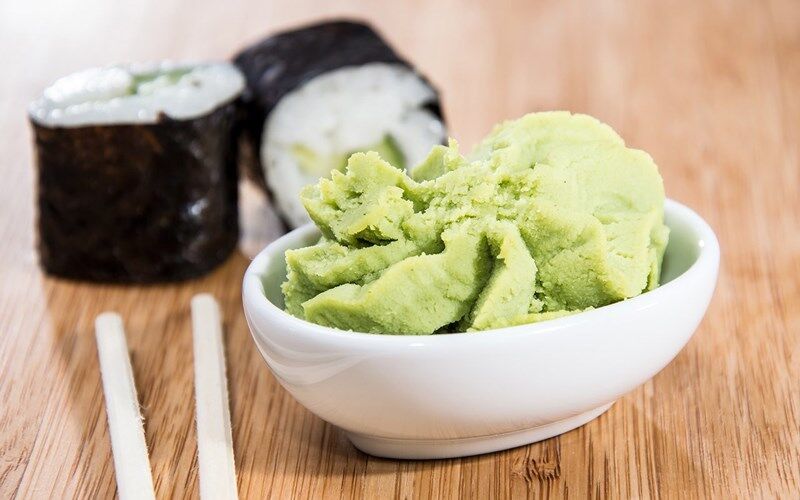 Polvere di Wasabi pura con durata di conservazione di 24 mesi 80-100 mesh Nessun ingrediente allergenico per sushi e sashimi